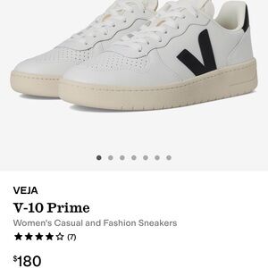 Veja V-10 Prime Sneakers in White and Black